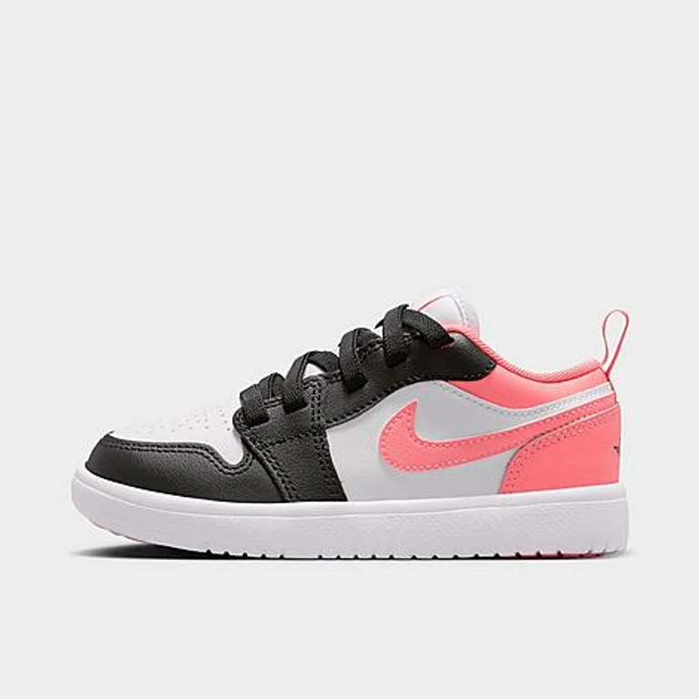 Jordan Little Kids Air Retro 1 Low Alt Casual Shoes in Black/White/Pink Gaze Size: 1.0