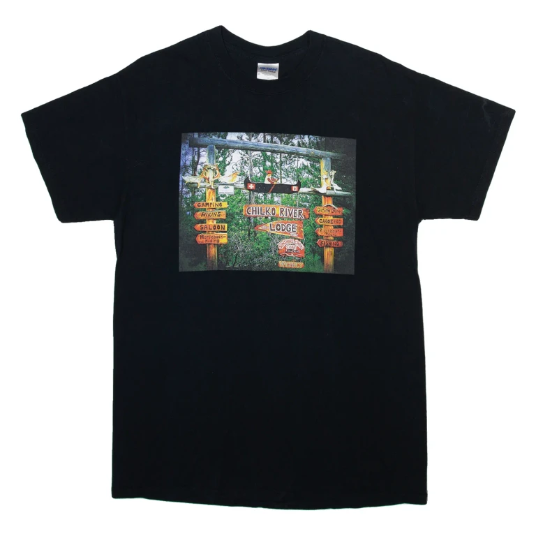 GILDAN Camping Lodge Mens T-Shirt Blue M