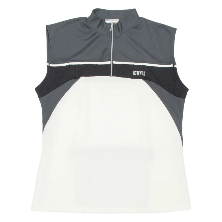 HOTNWILD Cycling Mens Jersey Grey Sleeveless 1/4 Zip L