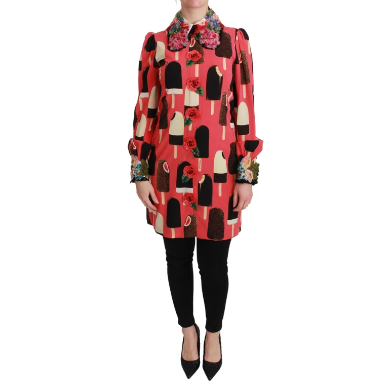 Dolce & Gabbana Pink Ice Cream Roses Sequined Dress Silk - Women