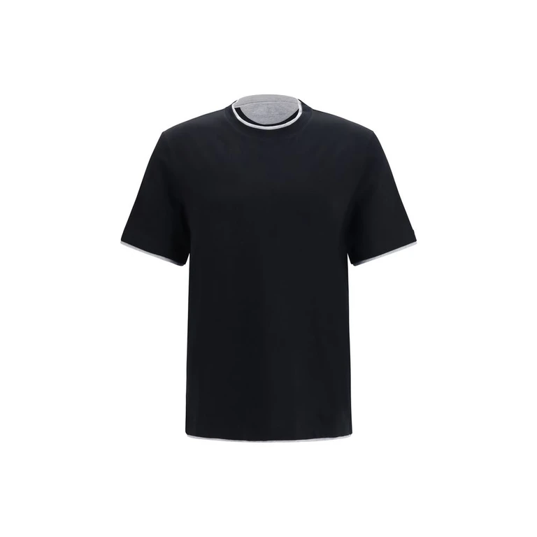 Brunello Cucinelli Black Cotton T-Shirt - Men