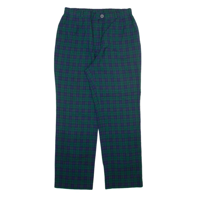 PAOLO FACCHETTI Womens Trousers Green Relaxed Tapered Wool W30 L27