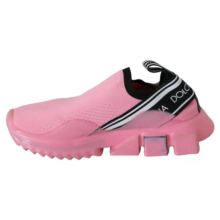 Dolce & Gabbana Pink Low Top Sorrento Sneakers Slip On Casual Shoes - Women