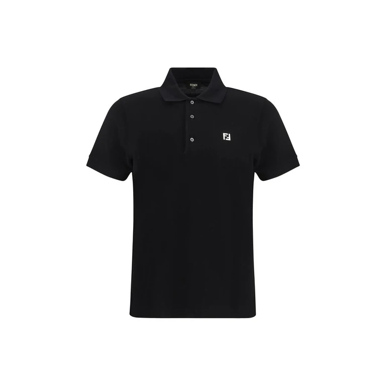 Fendi Black Cotton Polo Shirt - Men