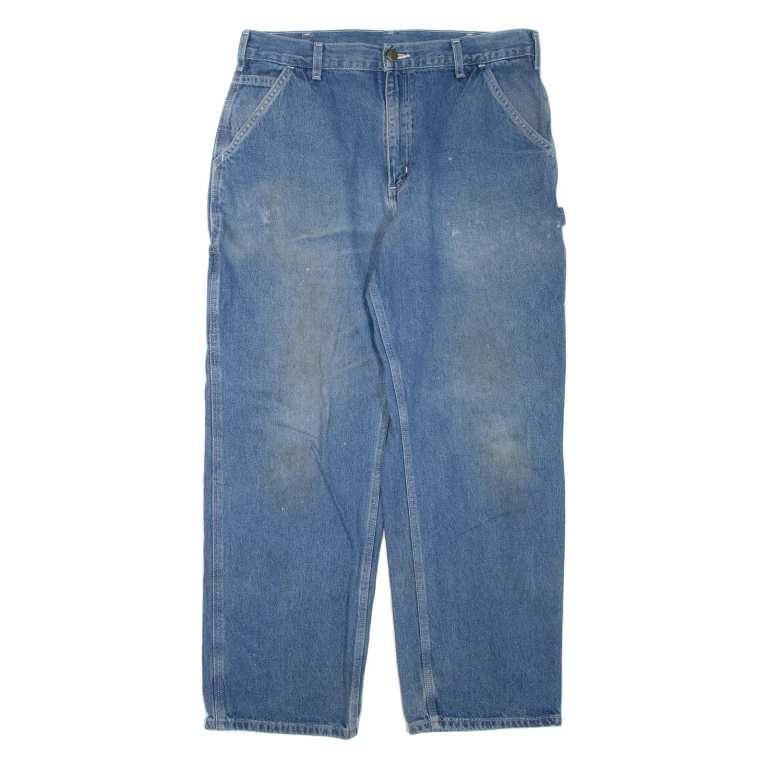 CARHARTT Mens Jeans Blue Regular Straight W36 L30