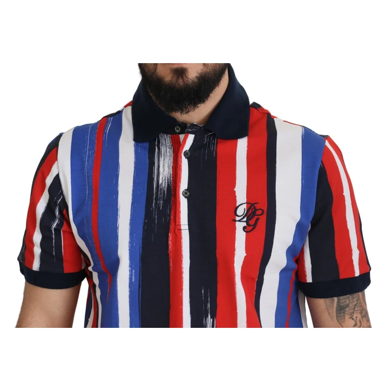 Dolce & Gabbana Multicolor Cotton Polo Top T-Shirt - Men