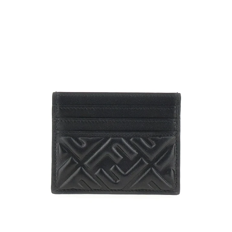 Tarjetero Fendi de piel con motivo FF en relieve