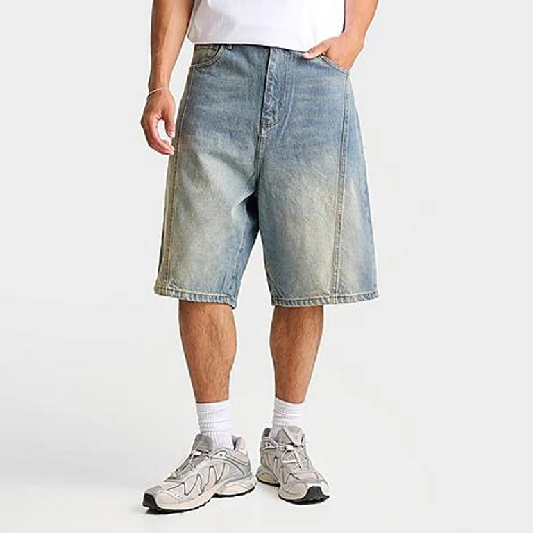Unlike Humans Men's Route Loose Denim Shorts in Blue Wash Size: Small