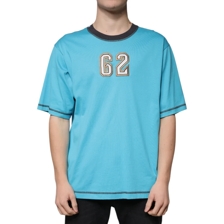 Dolce & Gabbana Blue Logo Crew Neck Short Sleeves T-Shirt Cotton - Men