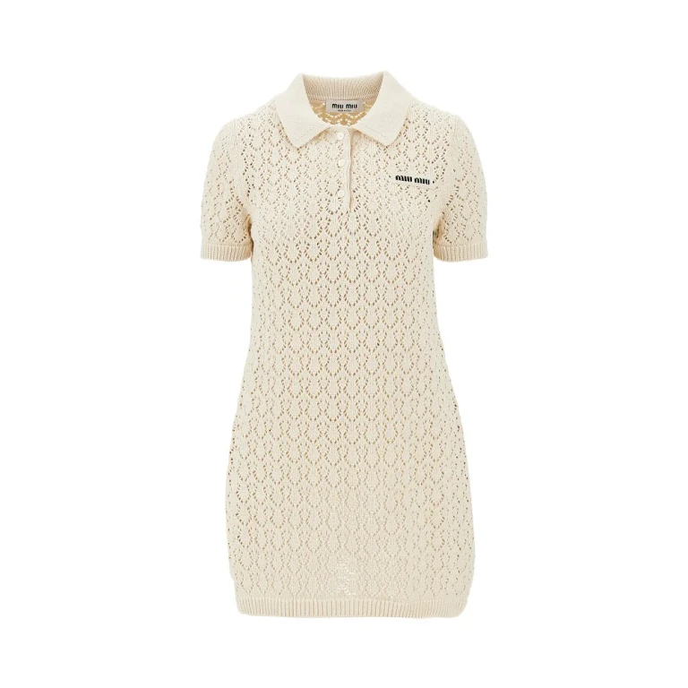 Openworked cotton midi dress Woman 40