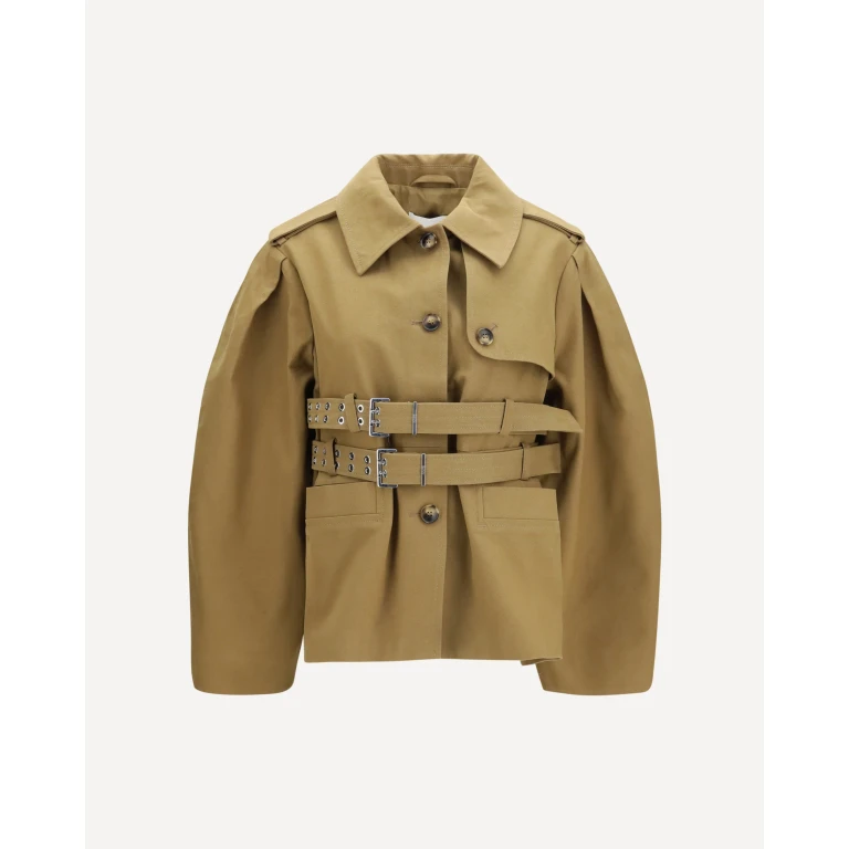 GANNI Canvas Jacket with double belt Female 38