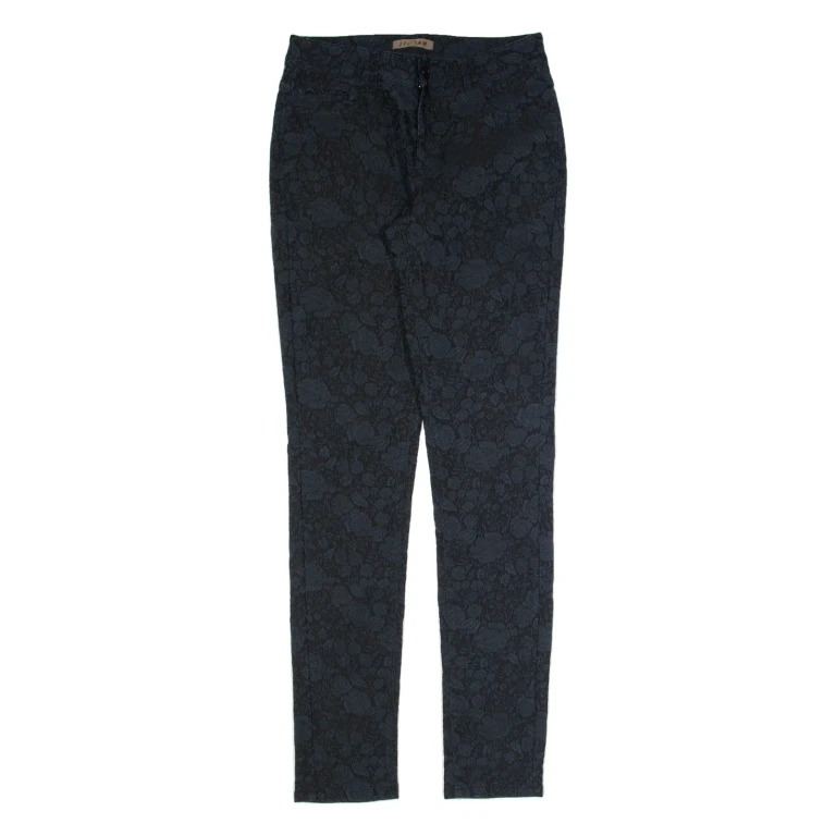 JIGSAW Floral Womens Trousers Blue Slim Skinny W28 L32