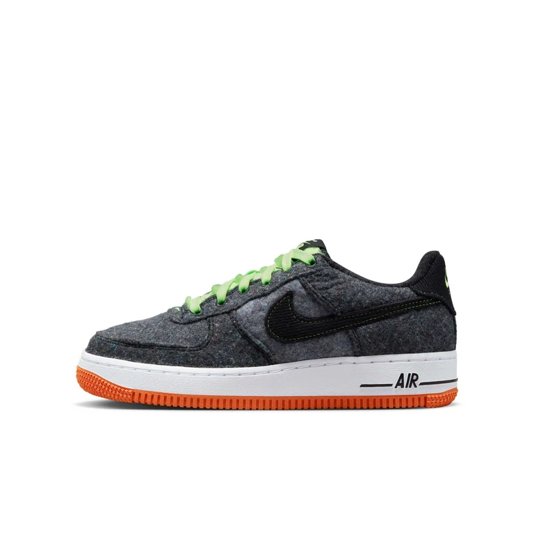 Grade School Air Force 1 Low Lv8 'Black Ghost Green' Sneakers