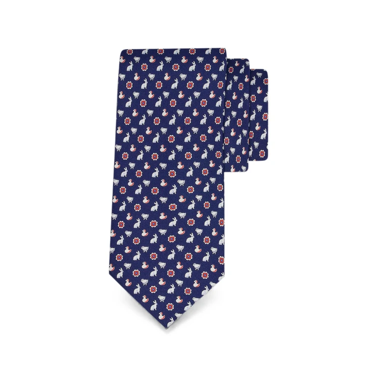 Charms Print Silk Tie
