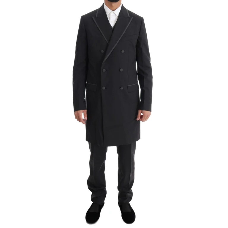 Dolce & Gabbana Gray Wool Stretch 3 Piece Two Button Suit - Men