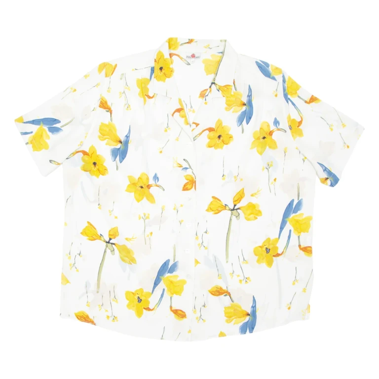PARK LANE Womens Printed Blouse White V-Neck Floral 3XL