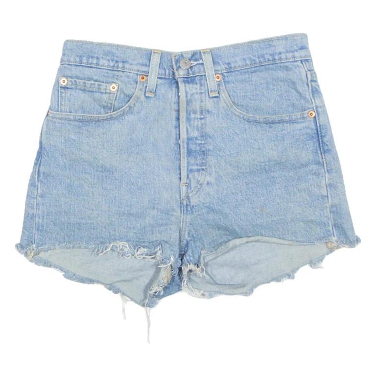 LEVI'S Cut Off 501 Womens Denim Shorts Blue XS W26