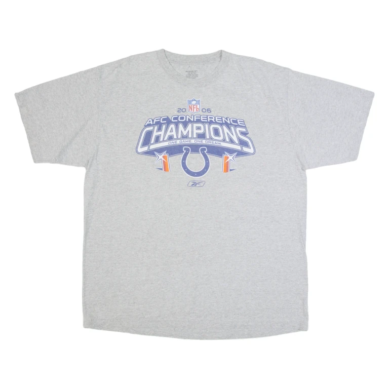 REEBOK Indianapolis Colts Mens T-Shirt Grey USA L