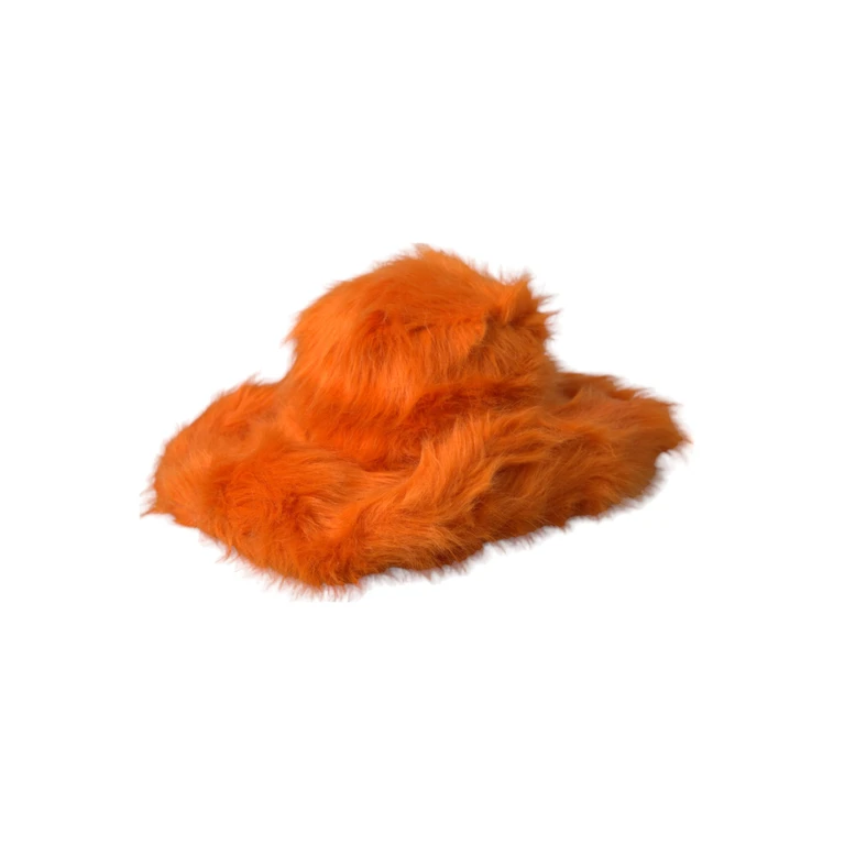Dolce & Gabbana Orange Faux Fur Polyester Fedora Hat - Women