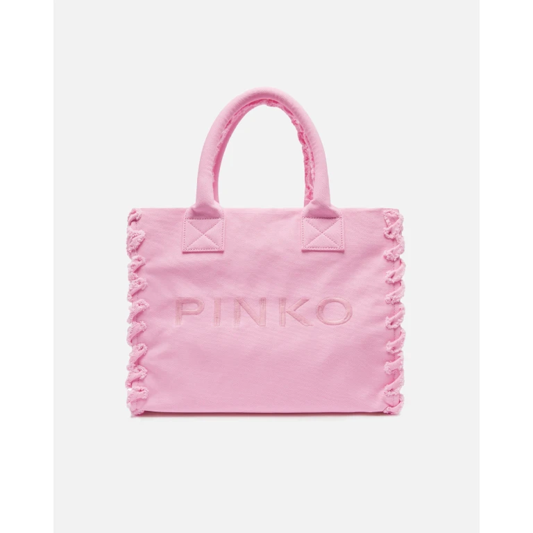 Pinko - Cabas de plage en canvas recyclé