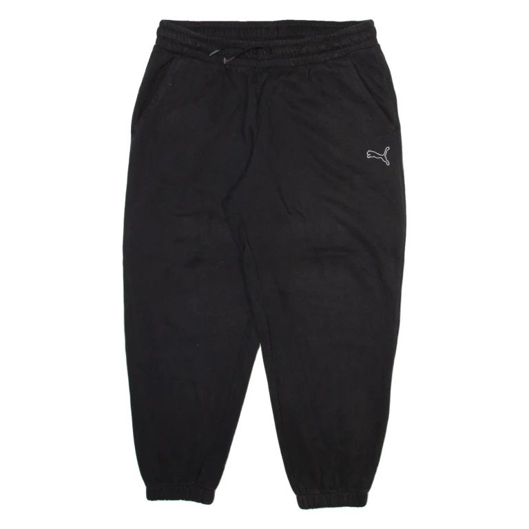 PUMA Mens Joggers Black Tapered L W32 L26