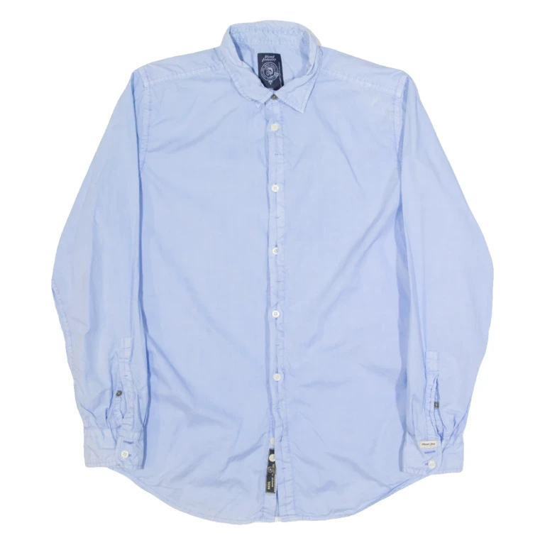DIESEL Mens Plain Shirt Blue Long Sleeve S