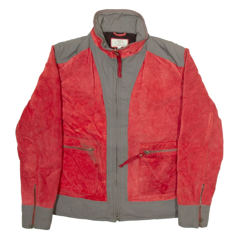 ARMANI JEANS Mens Jacket Red Leather L