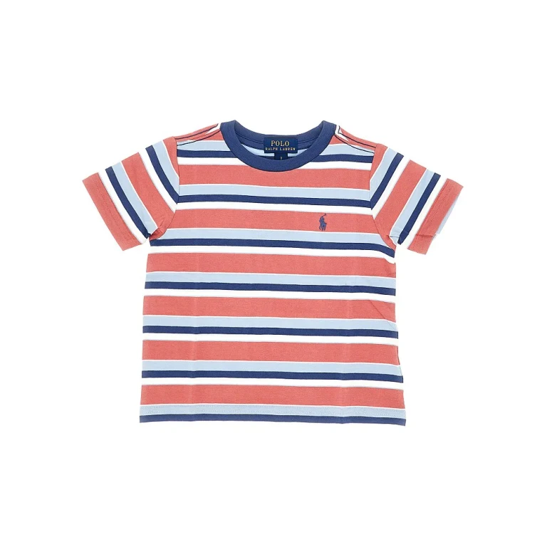 RALPH LAUREN Striped cotton T-shirt with logo embroidery Kids S