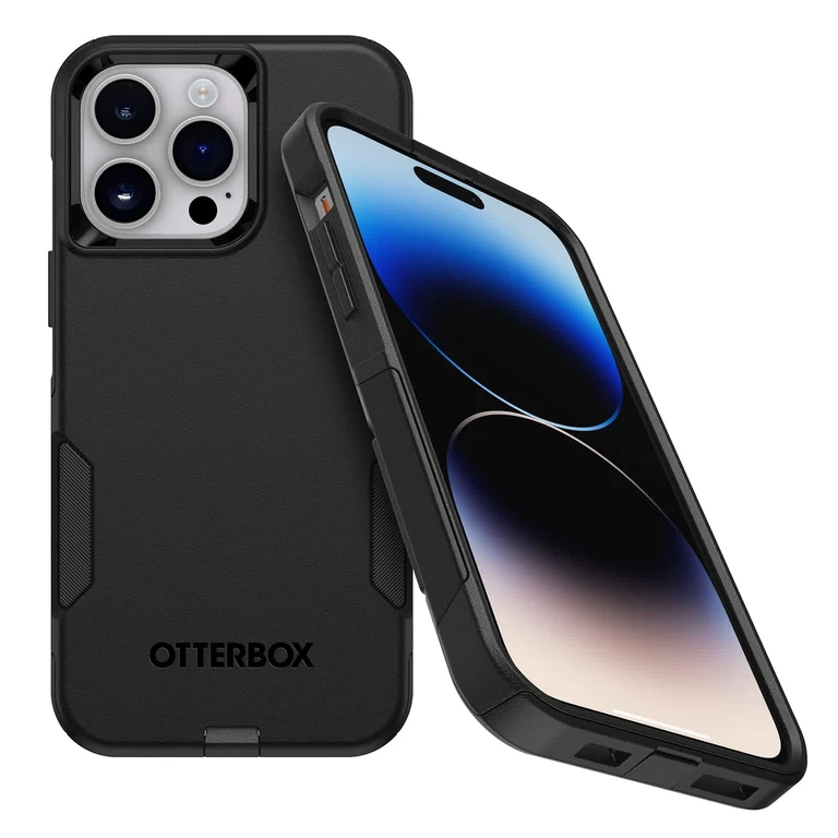 Iphone 14 Pro (Only) Commuter Series Case - Black, Slim & Tough, Pocket-Friendly, with Port Protection