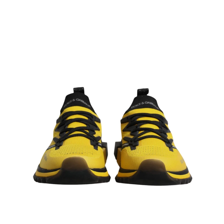 Dolce & Gabbana Yellow Sorrento Sport Stretch Sneakers Shoes Polyester Viscose - Men