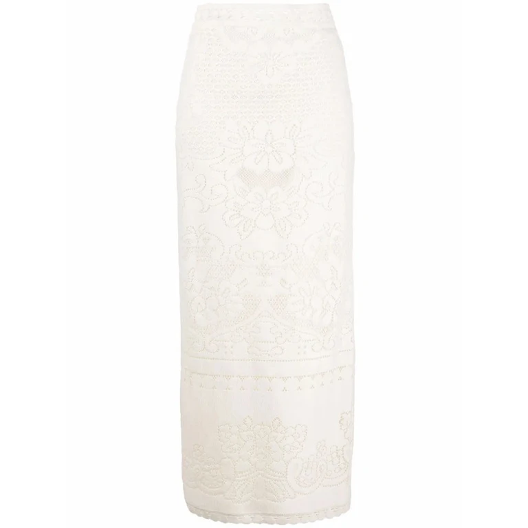 Garavani High-Waisted Heavy Lace Skirt