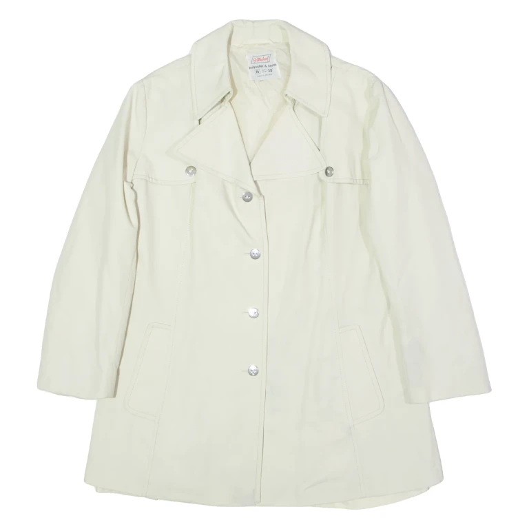 ST MICHAEL Womens Trench Coat Cream 90s UK 16