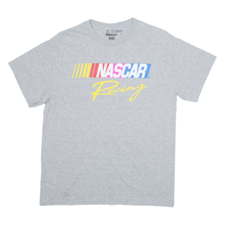 NASCAR Mens T-Shirt Grey USA M