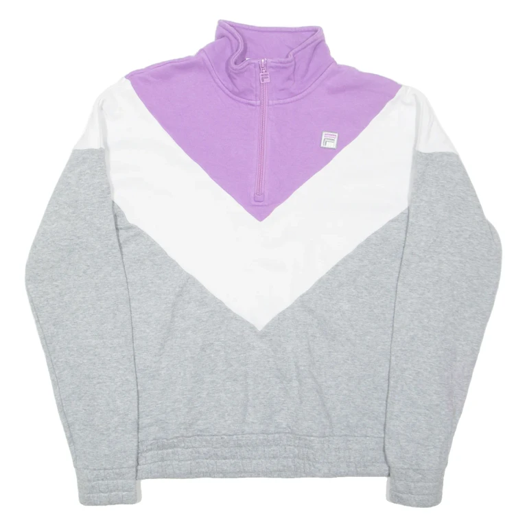 FILA Mens Sweatshirt Grey 1/4 Zip M