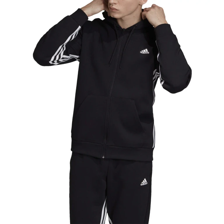 Men's Must Haves 3 Stripe Full Zip Hoodie