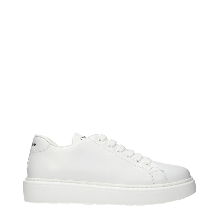 White Leather Low Top Sneakers - Women