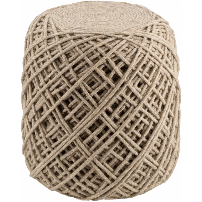 Bellingen Gray Handwoven Textured Pouf