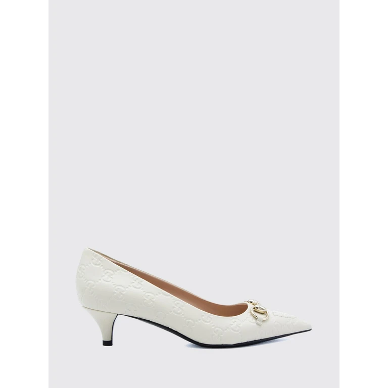 Leather Pumps with Embossed GG Monogram (853320AAD4U9540)