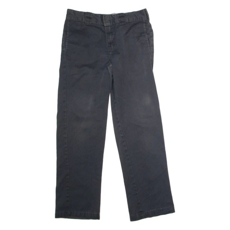 DICKIES Workwear Mens Twill Trousers Black Slim Straight W30 L30