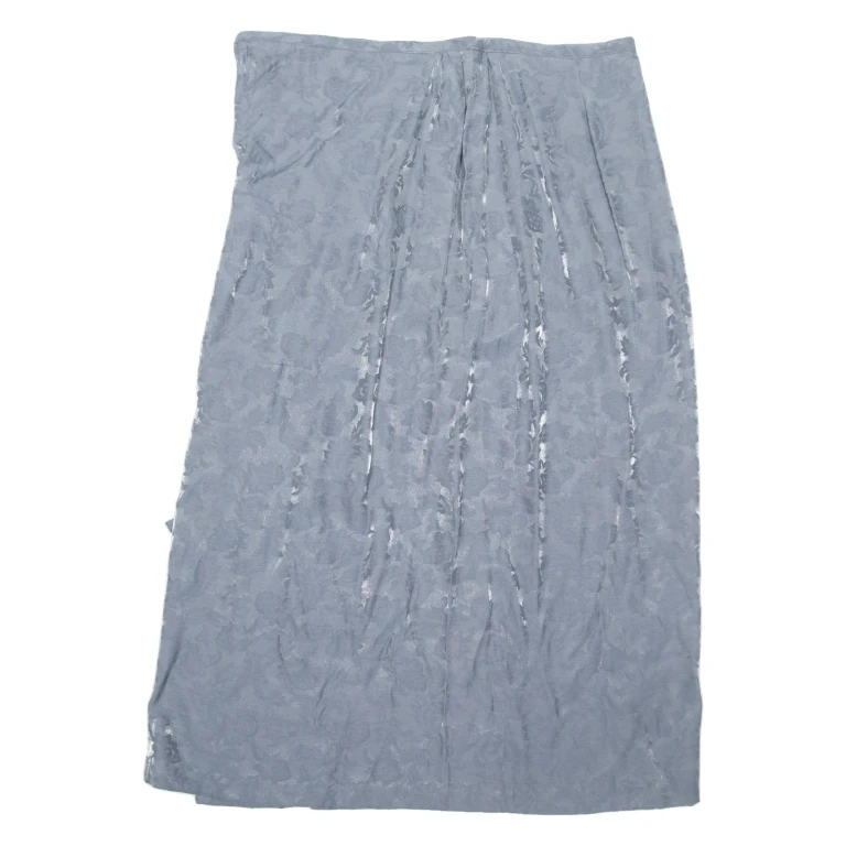 Womens Wrap Skirt Grey Long Floral L