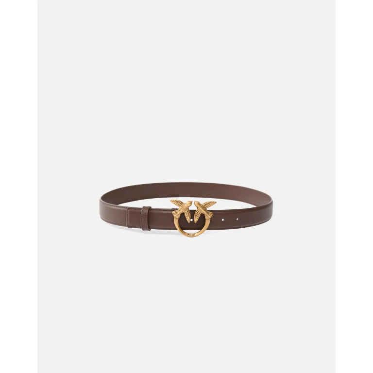 Pinko - Ceinture Love Birds en cuir 3cm - XS