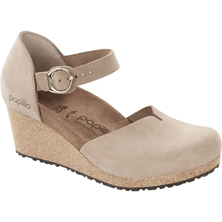 Mary P-Buckle Nubuck Leather Sandcastle