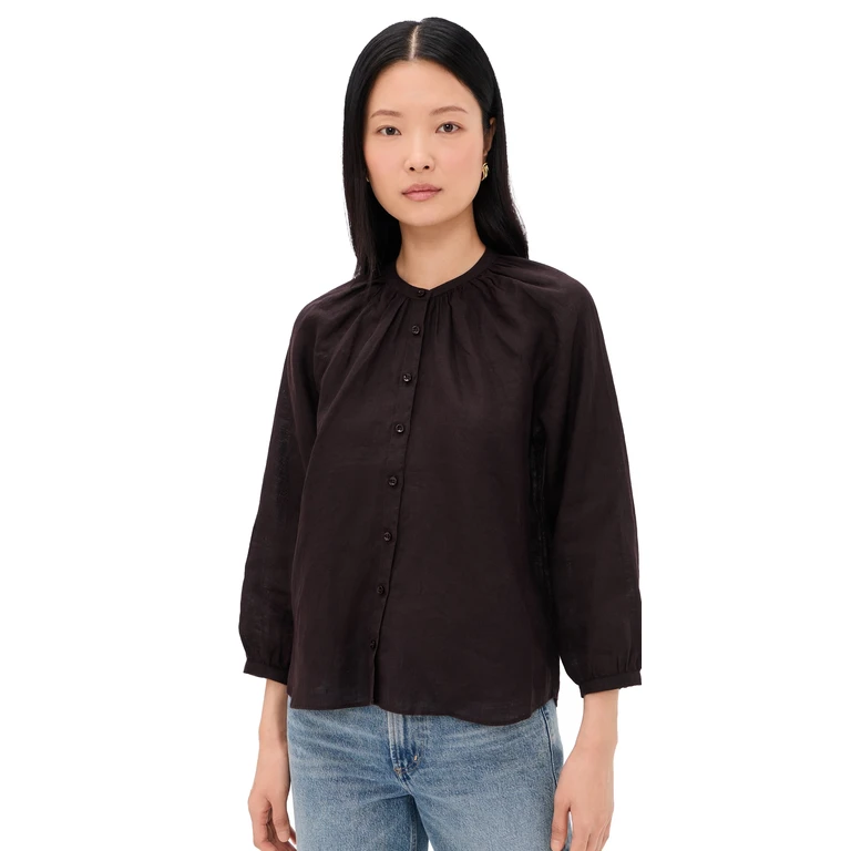 Citizens of Humanity Paro Linen Blouse Chocolate M