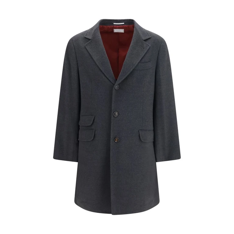 Brunello Cucinelli Gray Cashmere Coat Clothing - Men