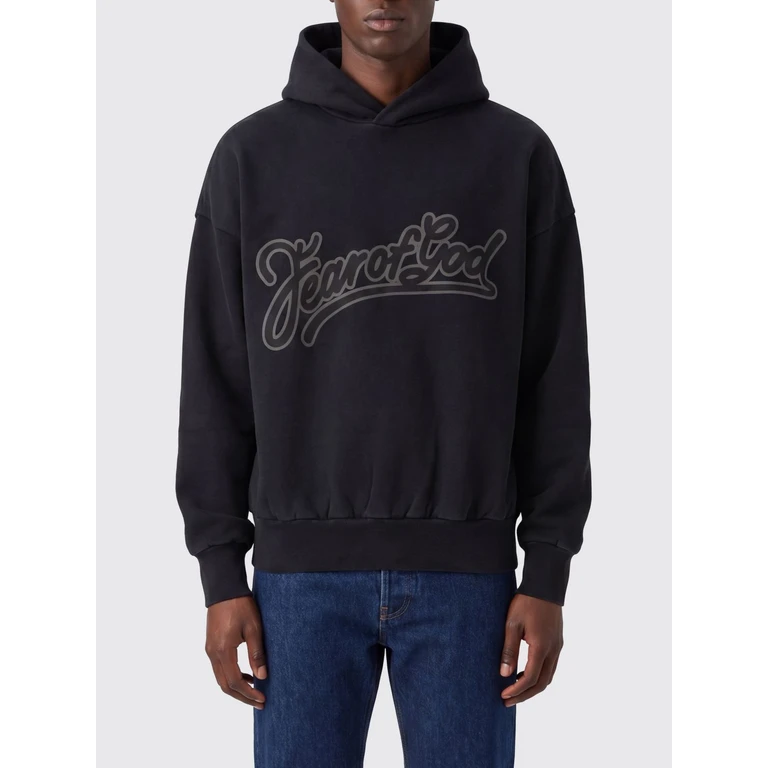 Relaxed Fit Cotton Hoodie with Printed Logo (FG9M129979BHF001)