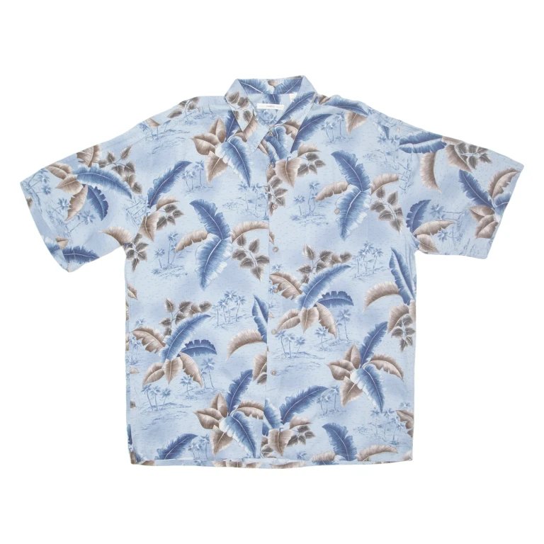 CAMPIA Mens Hawaiian Shirt Blue Floral XL