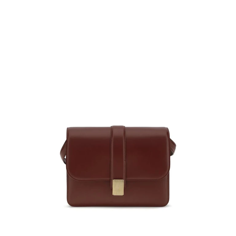 Khaite Bordeaux Calf Leather Bos Taurus Shoulder Bag - Women