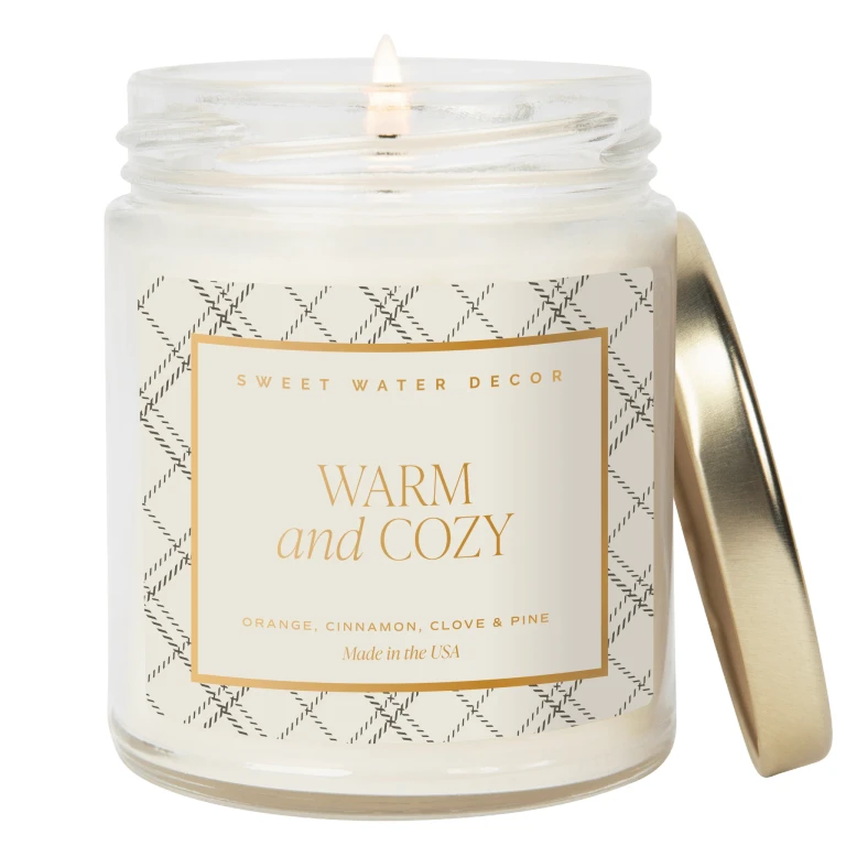 Warm and Cozy Soy Candle - Clear Jar - 9 oz