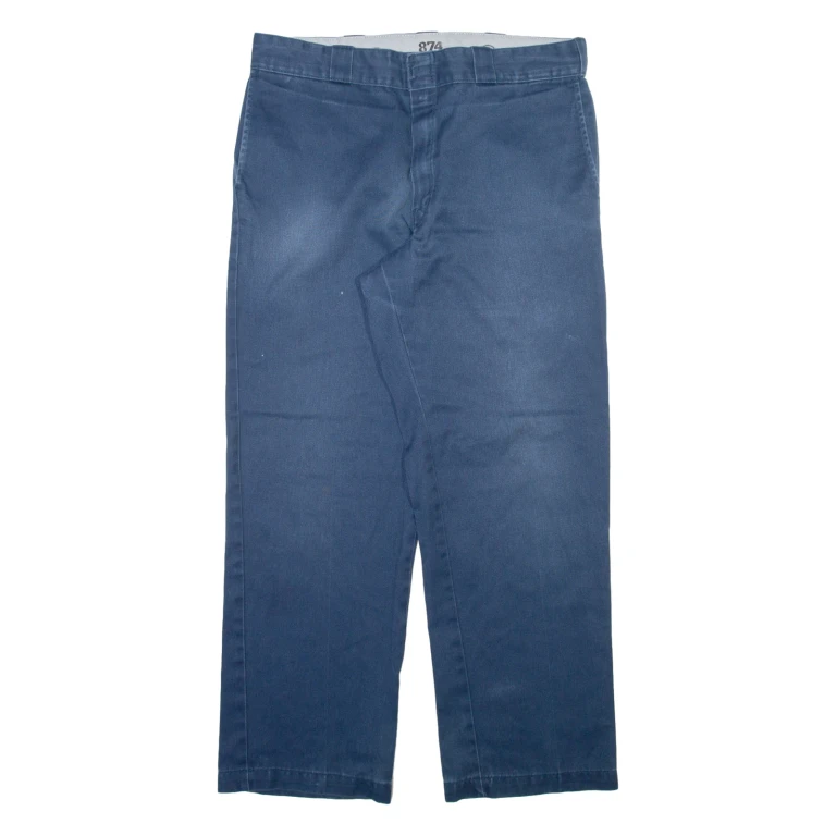 DICKIES 874 Workwear Mens Trousers Blue Regular Straight W36 L30