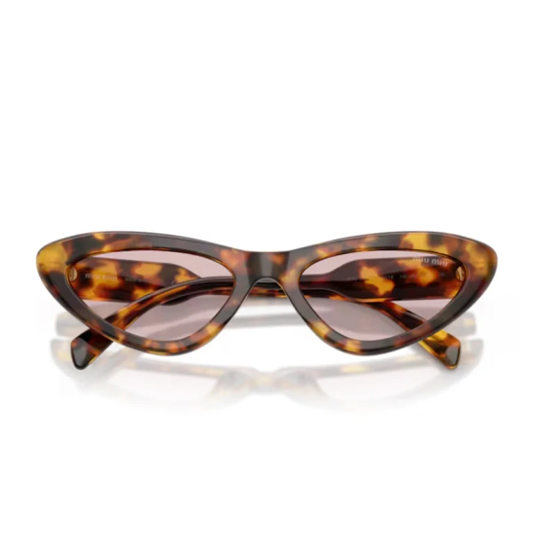 Miu Miu Miu B11su Vertical Logo Honey Havana Acetato Sunglasses - Women